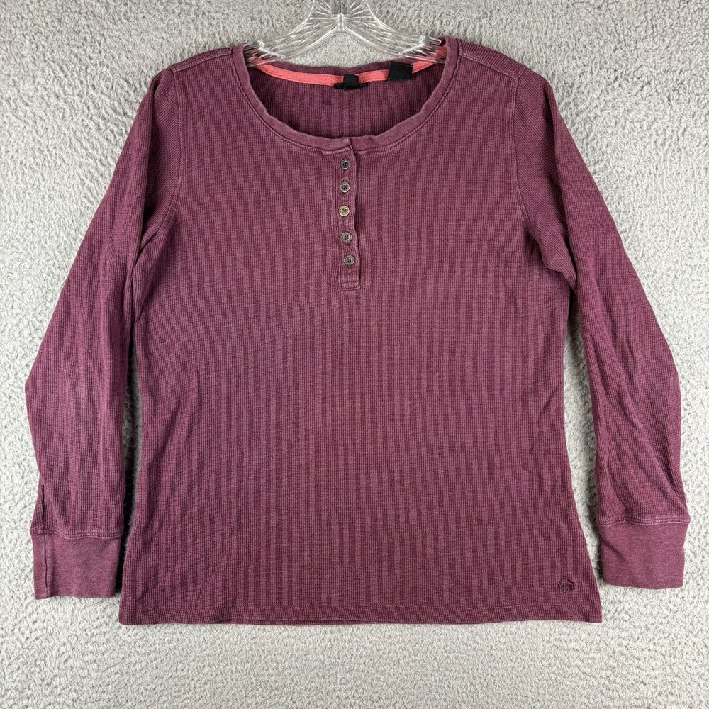Wolverine Waffle Henley Shirt Women’s Size Large Purple Long Sleeve Thermal